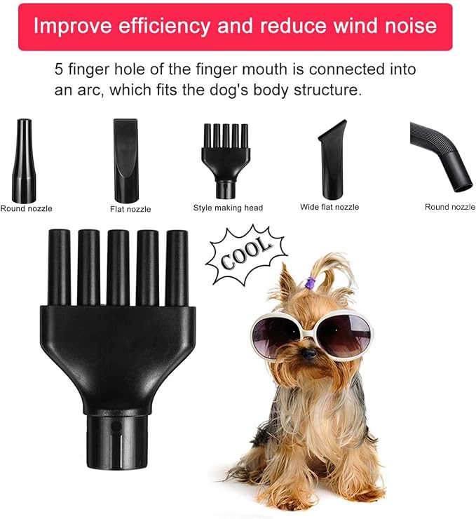 Dog Dryers Blower Grooming Professional, Quiet Dog Dryers 65dB with High Velocity, Pet Hair Dry 2500W Home for Small Medium Large Dogs Cats Pets, Yellow