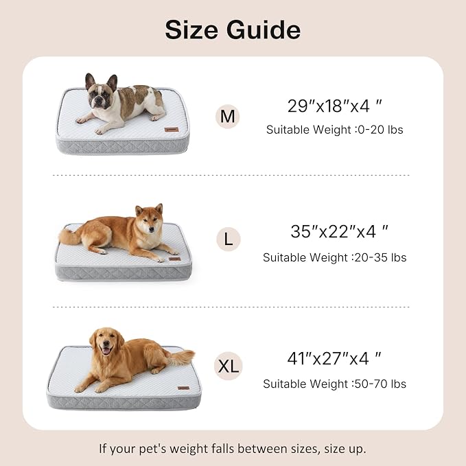 ZOMISIA Breathable Orthopedic Honeycomb Dog Bed Mattress - Medium, 4in Thick