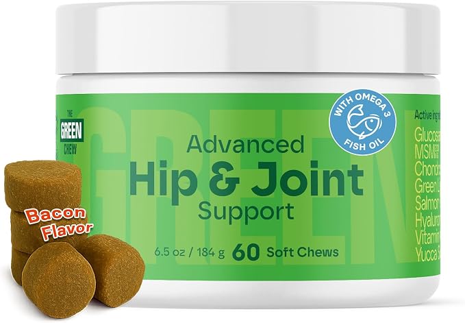 Hip & Joint Supplement for Dogs - Bacon Soft Chews with Glucosamine & MSM