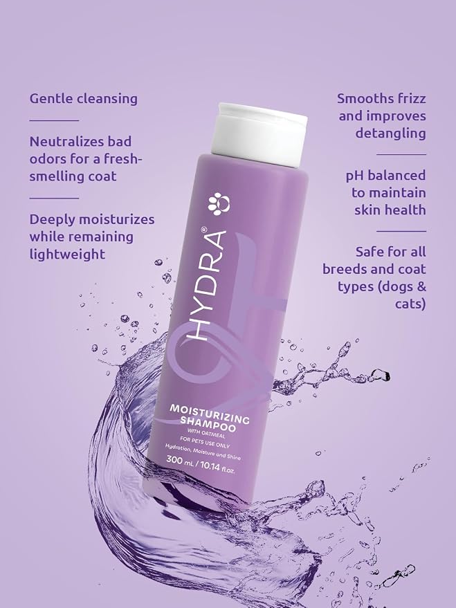 Hydra Luxury Care Moisturizing Dog Shampoo with Oatmeal Extract – Hydrating Pet Shampoo for Dogs & Cats – 10.14 oz