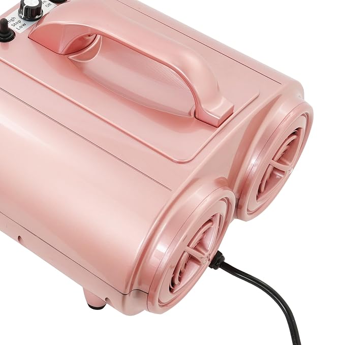 Pet Grooming Hair Dryer, 3600W Dog Pets Blower, Double Motor High Performance Pet Grooming Dryer, 77~149℉ Adjustable High Velocity Professional Dog Hair Drying Blower (Pink)