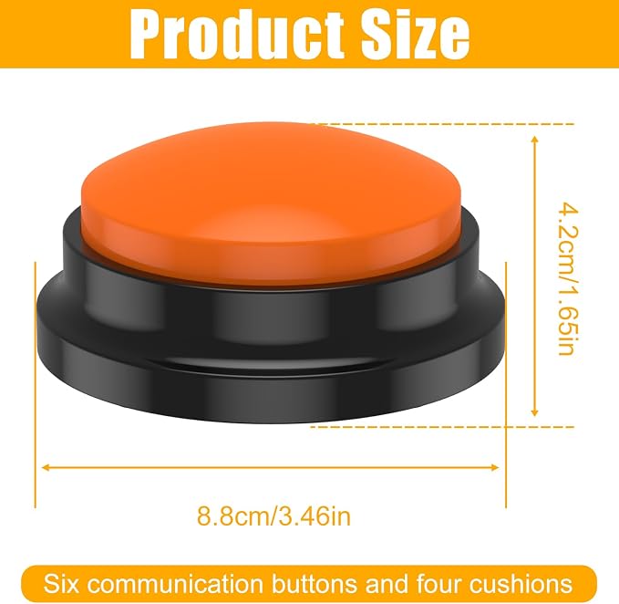 6Pcs Dog Buttons for Communication Voice, Recording Button Dogs for Words Talking and Answer, Pet Sound Answering Buzzer Best Toys fit Dog Tranning(6pcs)