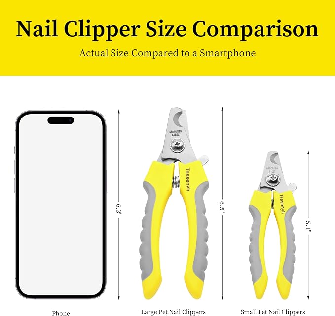 Professional Dog Nail Trimmers, Safety Lock, 6.5in
