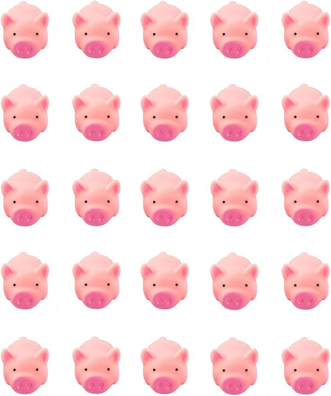 Tvoip 25Pcs/Lot New Cute 5cm/2Inch Dog Toys Pink Screaming Rubber Pig Pet Toys Squeak Squeaker Chew Gift Home Decorations