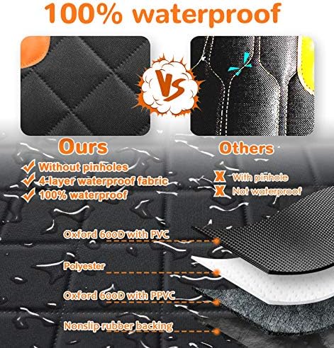 URPOWER Waterproof Dog Seat Cover - Door Protector & 2-Pack Seat Belt