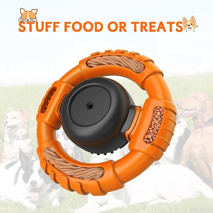 Dog Toys for Aggressive Chewers Large Medium Small Breed, Indestructible Durable Tough Dog Chew Toys to Keep Them Busy, Nylon Rubber Interactive Dog Toys