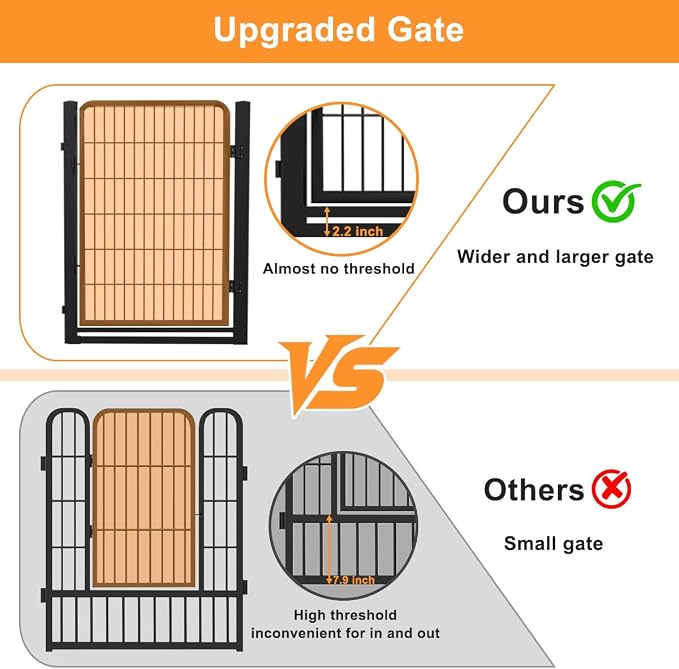 Wide Gate Dog Playpen Fence, 40in 30 Panels