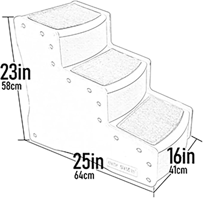 Pet Gear Easy Step III Pet Stairs, 3 Step for Cats/Dogs, Removable Washable Carpet Treads, for Pets Up to 150lbs, No Tools Required, Available in 9 Colors, Latte