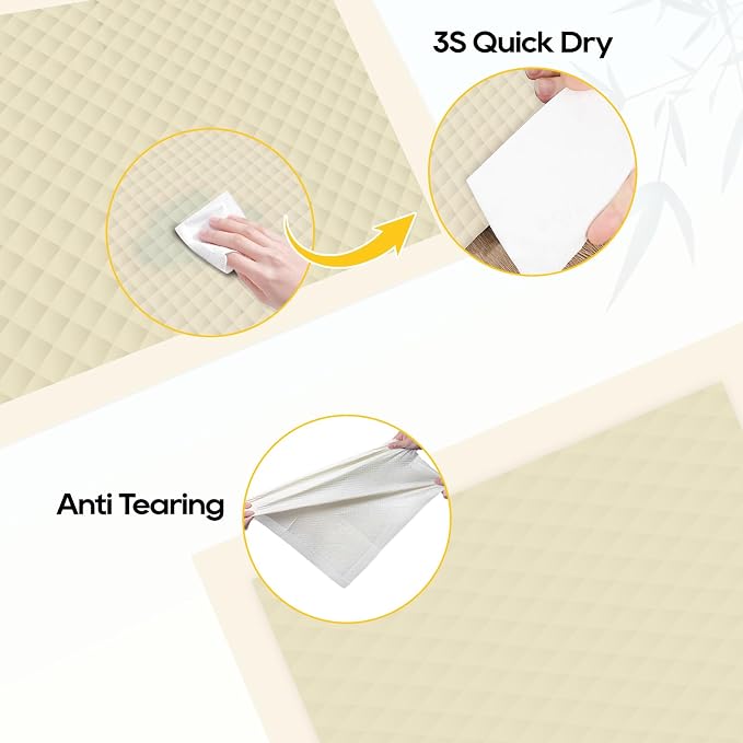 Puppy Pads 30 Count Small 22x22in Bamboo Training Pads Deodorizing Leakproof Quick Drying Dog Pee Pads Super Absorbent Disposable Pee Pads for Dogs Puppies, Doggie, Cats, Rabbits