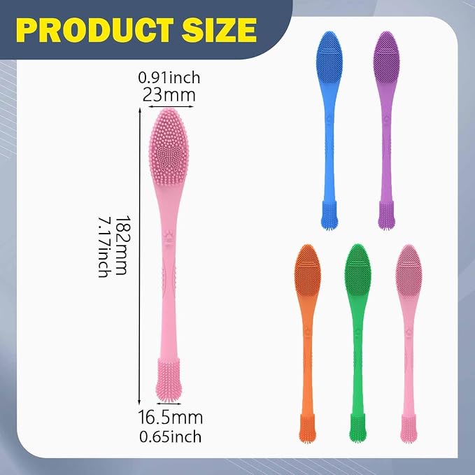 Pet Toothbrush Silicone Double Headed 360 Degree Cleaning Soft Bristles Easy to Handle Ergonomic Grip Suitable for Dog Home Use, Blue