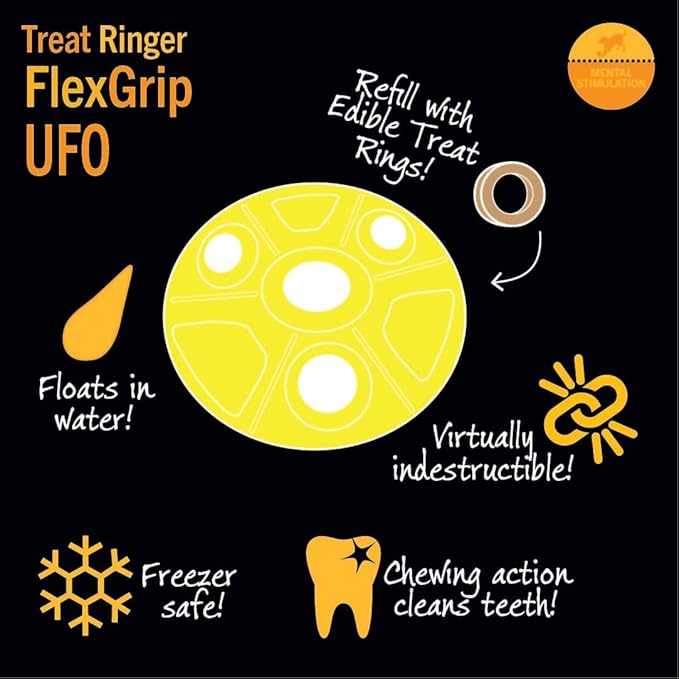 Starmark Treat Ring FlexGrip UFO Chew Toy For Large Dogs over 40 pounds
