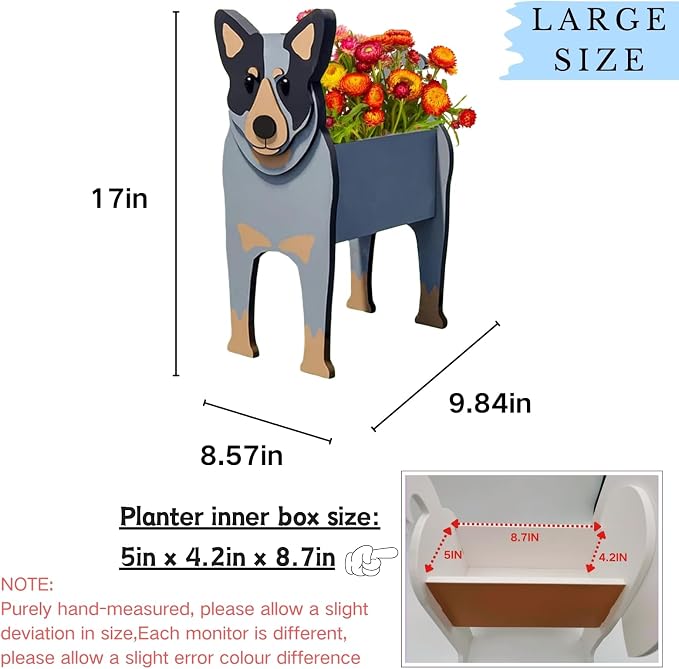 Australian Cattle Dog Planter Pots, Animal Shaped Flower Pot