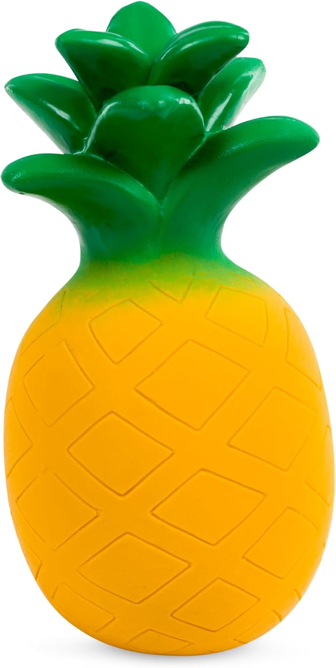 Petface Large Latex Pineapple Soft Chew Dog Toy (Pack of 1) | Interactive Play, Squeaker Feature, Durable Latex, Gentle on Teeth