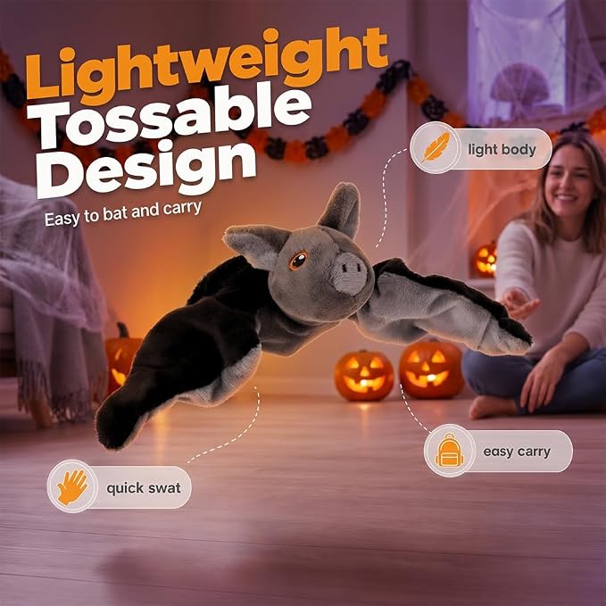 Flying Bat Toy for Dogs & Cats Flapping Wings Interactive Pet Toy (Parrot) | Flying Bat Dog Toy with Chirping Sounds, Flapping Bird Interactive Toy