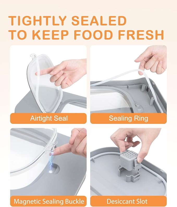 10-26Lbs Airtight Dog Food Container 2Pcs, 2-Pack, 26Lbs, Light Grey-2