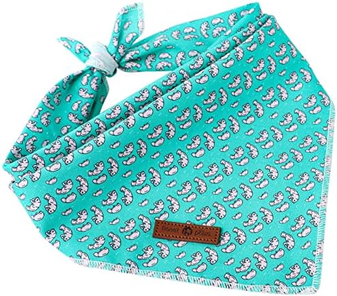 lionet paws Summer Dog Bandana Manatee for Small Medium Large Dogs, Large (Pack of 1), Small