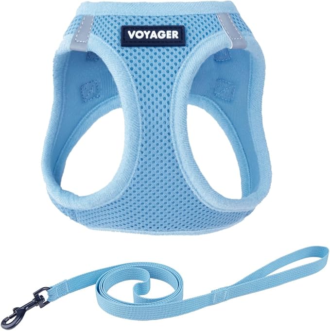 Voyager Step-in Pet Harness - All Weather Mesh, Adjustable Step in Harness for Cats and Dogs by Best Pet Supplies - 307S Baby Blue, M