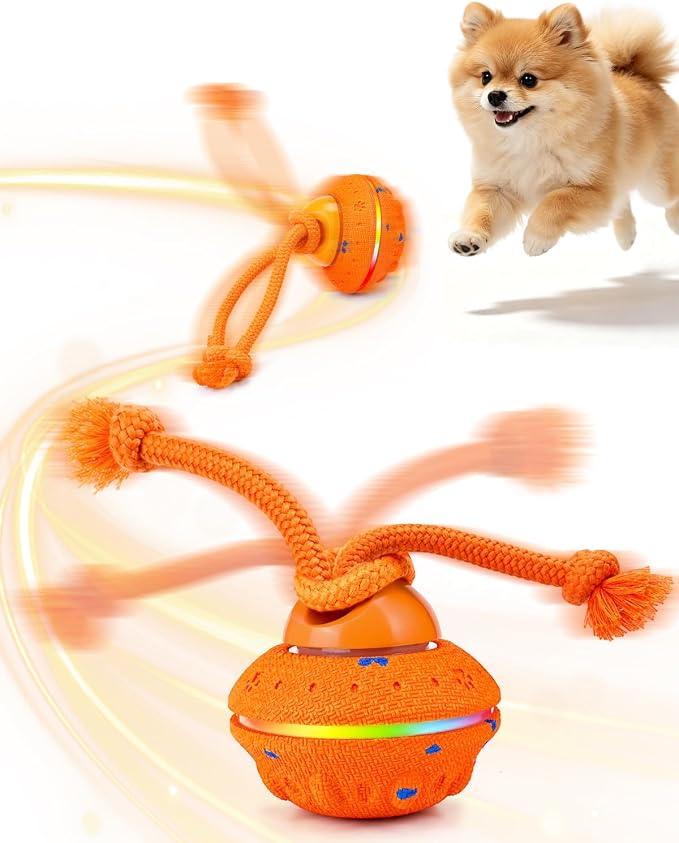 osou Interactive Dog Ball, Automatic Moving Toy with 3 Interactive Modes | Irregular Rotating, Motion-Activated, Auto off, 8 LED Lights & Bird Chirps, Rechargeable, Durable ETPU for All Breed Dogs