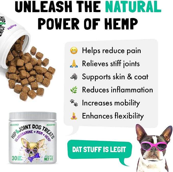 LEGITPET Dog Vitamins & Hip & Joint Supplement & Allergy Relief Chews & Calming