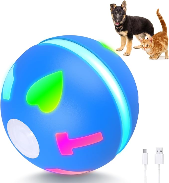 Salodal Interactive Dog Toys Ball, Motion Activated Rolling Dog Ball, Automatic Toy for Small/Medium Dogs,USB Rechargeable Dog Enrichment Toys to Keep Them Busy