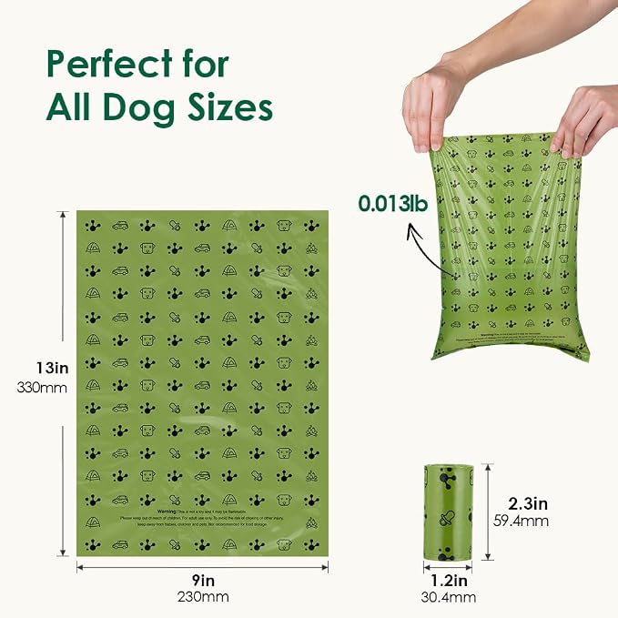 Dog Poop Bags, Cat Litter Bags, Guaranteed Leak Proof and Extra Thick Poop Bag Rolls for Dogs, Lavender Scented, 270 Count