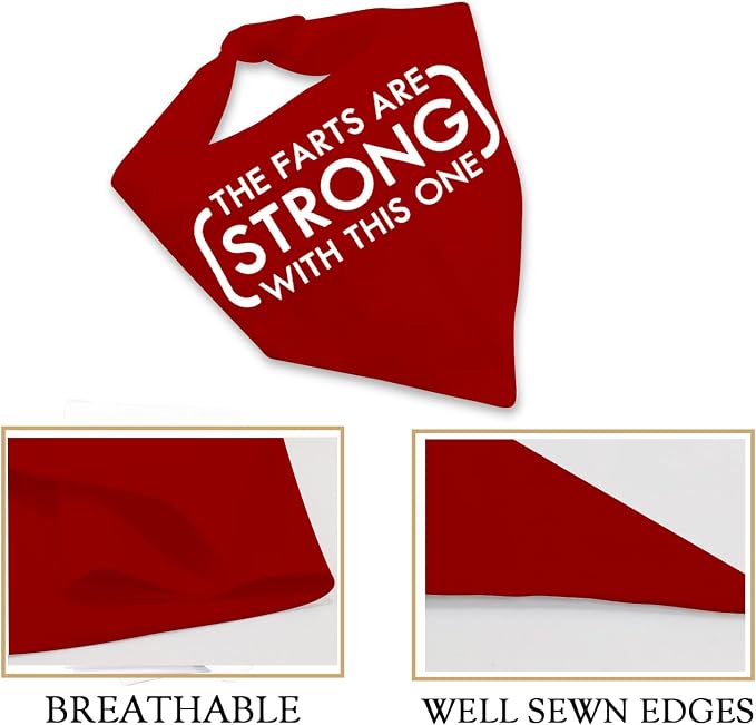 JXGZSO 1 Piece The Farts are Strong with This One Dog Bandana Funny Dog, Red