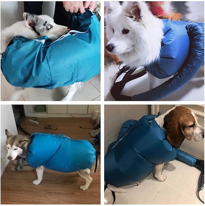 Dry Fast Portable Drying Bag - Hands-Free Dog Dryer Bag with 360° Airflow, Dual-Layer Mesh for Grooming & Fluffing Spray Application,Fits 25kg Pets, Folds to Travel Size