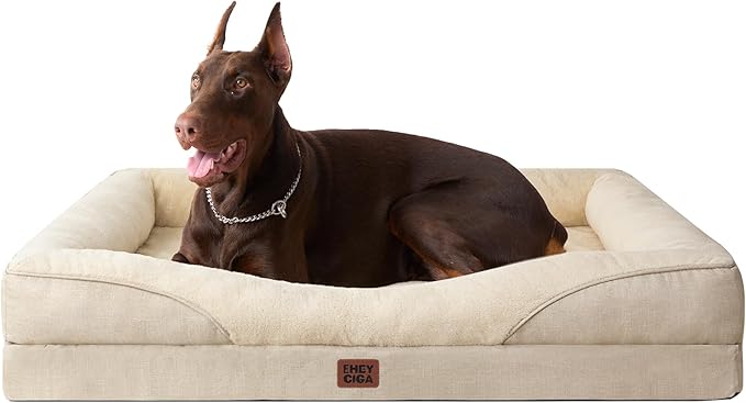 EHEYCIGA Orthopedic Memory Foam Dog Bed - XL 48x35in, Beige