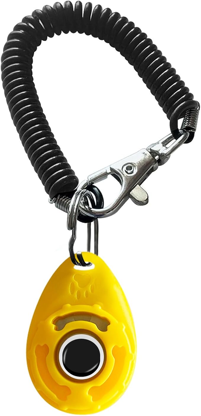 BONSO Dog Training Clicker with Wrist Strap, Yellow
