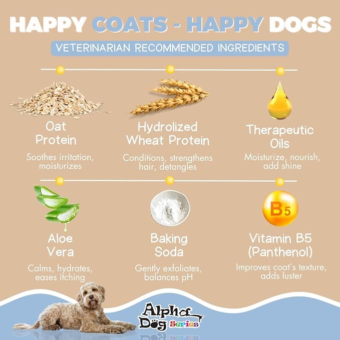 Natural Dog Shampoo and Conditioner with Aloe Vera, pH Balanced Oatmeal Shampoo for Dogs, Tear-Free Dog Shampoo Oatmeal for Sensitive Skin, OatmealDog Shampoo 1 Gallon
