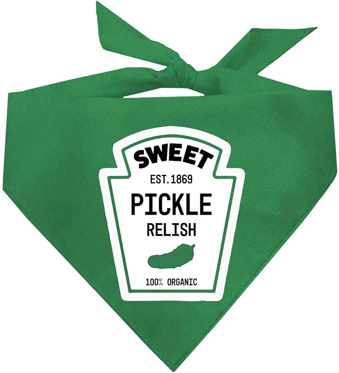 Pickle Relish Bottle Dog Bandana, One Size, Green