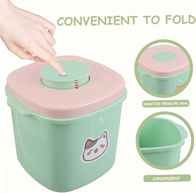 COLLBATH Airtight Pet Food Storage Container with Vacuum Seal Plastic Barrel for Dog Cat Food Open Lid for Freshness Moisture Dust Kitchen Organization