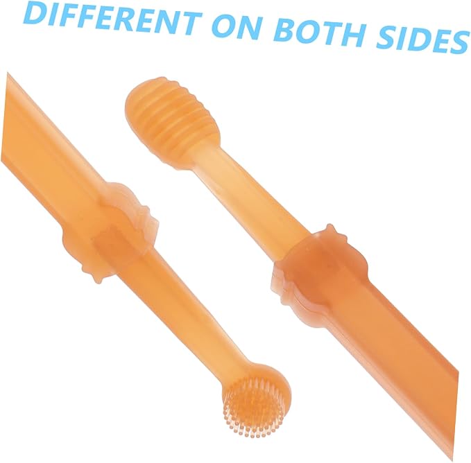 Healifty Silicone Cat and Small Dog Toothbrush Kit with Dual Head Design Portable Pet Dental Brush for Plaque Removal and Oral Health Care Suitable for Puppies and Cats