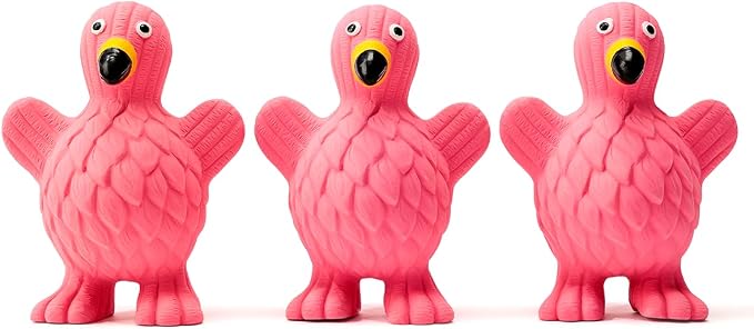 Squeaky Dog Toys for Medium Dogs, Soft Latex Squeaky Dog Ball, Cute Funny Squeak Flamingo Pet Toys