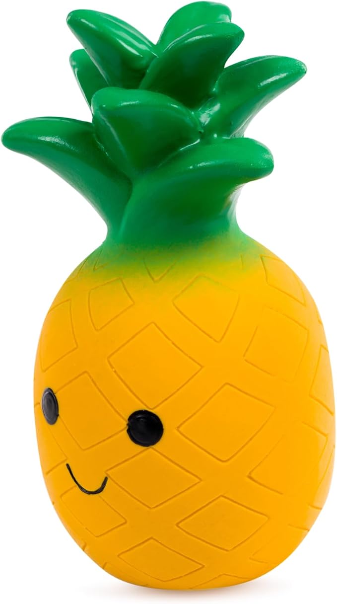 Petface Large Latex Pineapple Soft Chew Dog Toy (Pack of 1) | Interactive Play, Squeaker Feature, Durable Latex, Gentle on Teeth