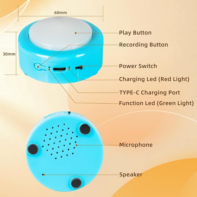 Rechargeable Dog Talking Buttons with Mat, 6 Pack