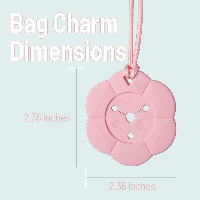 3 Pack Dog Poop Bag Holder, Hands-Free Used Waste Bag Carrier for Dog Leash, Lightweight Durable Silicone Dog Walking Accessories, Easy-to-Clean Poop Bag Clip, Pink Yellow Blue