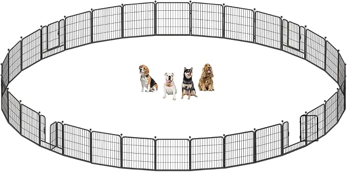 CAPHAUS Foldable Pet Playpen with Door - Multi-Size (24/32/40in)