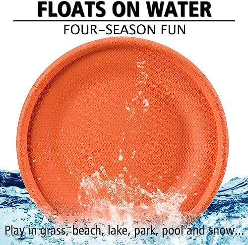 XIGOU Dog Flying Disc - Durable Rubber Flying Disc Dog Toy - 9.25" Indestructible Rubber Dog Flying Discs Flyer Dog Toys - Puncture Resistant & Bite Resistant Extremely - for Medium Large Dogs