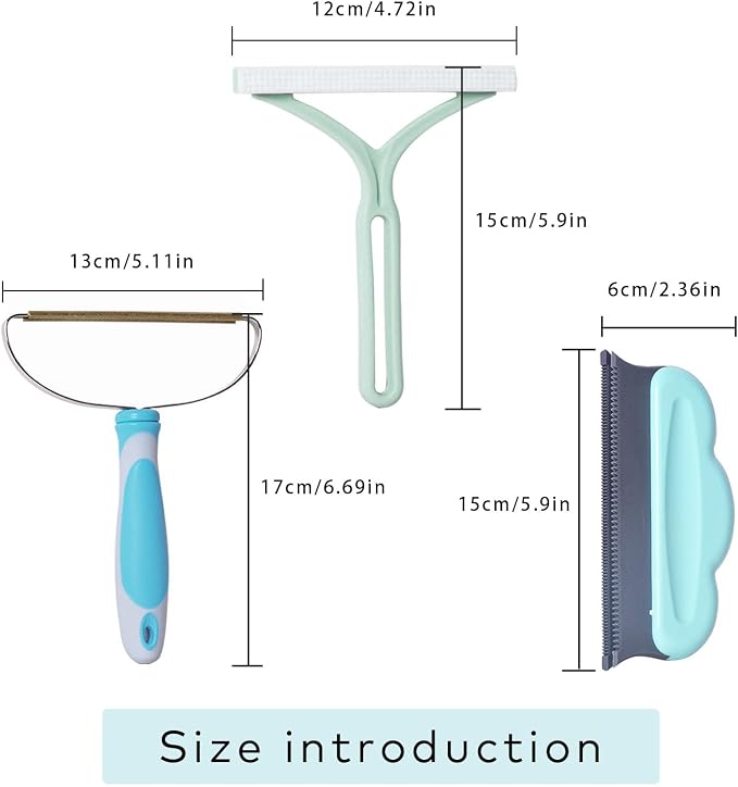 Pet Hair Remover,Pet Hair Removal Tool,3 Pack Dog and Cat Hair Remover Furniture, Reusable Short Handle Removal Tool for Car, Carpet Rake for Carpet,Fur Scraper Brush Mini for Couch