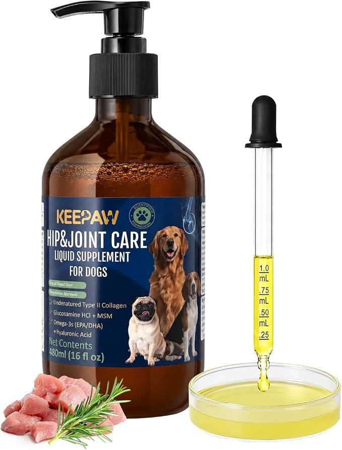 Liquid Hip & Joint Supplement for Senior Dogs 16 fl oz with Dropper