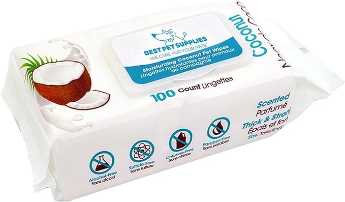 Best Pet Supplies Coconut-Scented Grooming Wipes, 100 Count