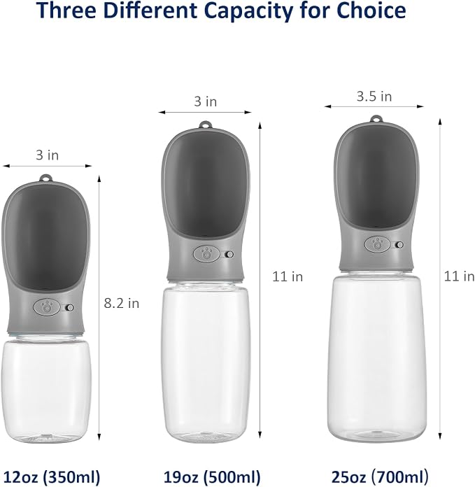 WePet Portable Dog Water Bottle with Food Container, 12oz+6oz