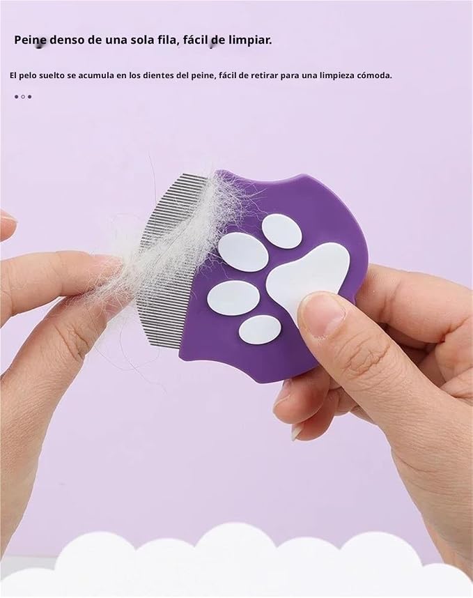 Cat Dog Comb Chin Care Gentle Grooming Brush Pet Safe Slicker Tool For Daily Fur Cleaning Supplies Brushes(Purple olive green)
