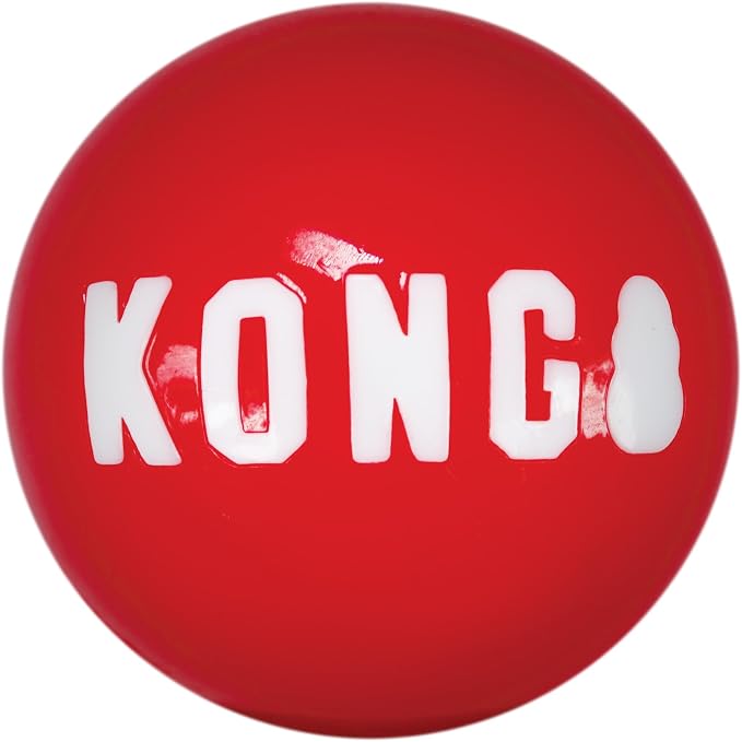 KONG - Signature Balls - 2 Pack Durable Ball for Chasing and Retrieving - for Large Dogs | Ultra-Durable Fetch Balls with a Higher Bounce than Tennis Balls, for Energetic Chasing and Retrieving