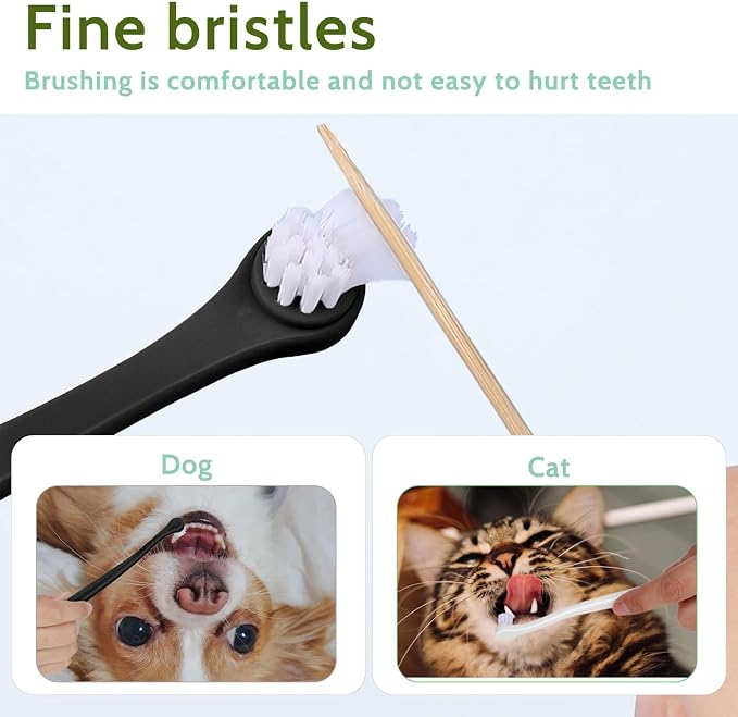salbsever 4Pcs Dog Toothbrush Pet Toothbrush Soft Mini Cat Tooth Brush Puppy Tooth Brush, Travel Portable Mini Head Deep Clean Kit for Small Dog & Cat, Puppy, Kitten