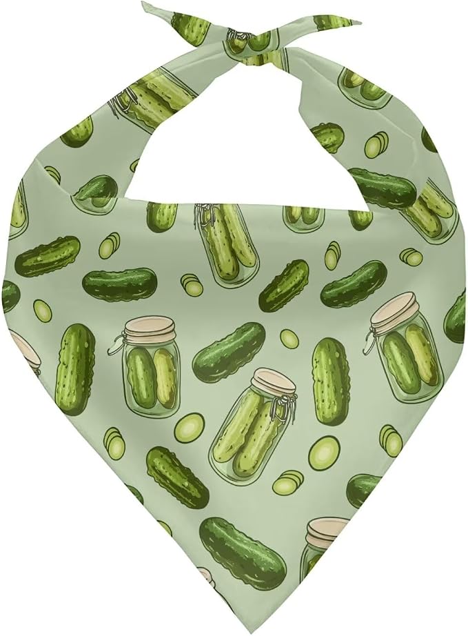 Forchrinse Cucumber Dog Bandana Pet Triangle Scarf Accessories Puppy Kerchief Polyester Dog Scarf Bib, One Size, Medium, Polyester, Cucumber
