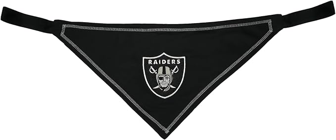 Pets First NFL Las Vegas Raiders TIE Bandana, Small/Medium. Dog Bandana Scarf Bib for Pet Cat Dog. The Ultimate Game-Day, Party Bandana