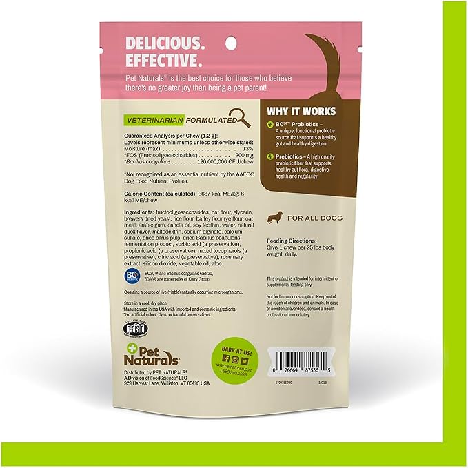 Pet Naturals Daily Probiotic Chews for Dogs - Duck, 60ct