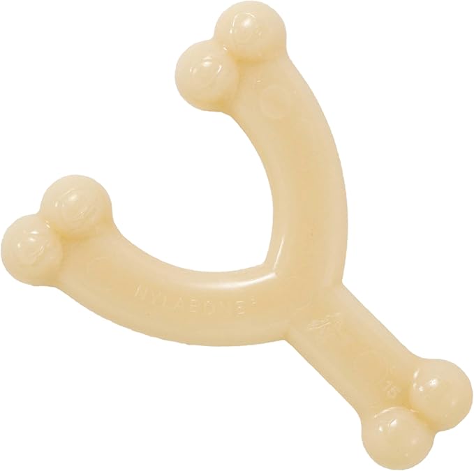 Nylabone Power Chew Wishbone Dog Chew Toy, Original Flavor, Small | Durable chew toys, long lasting, flavor throughout, discourages destructive chewing, easy-hold shape, for dogs up to 25 lbs